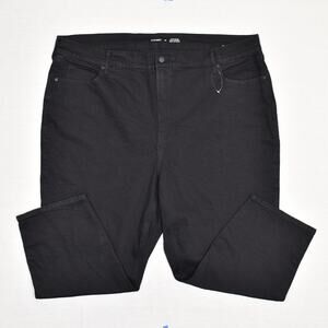 Old Navy Women's Sky Hi Straight Jeans Extra High Rise Zip Cotton Black Size 28